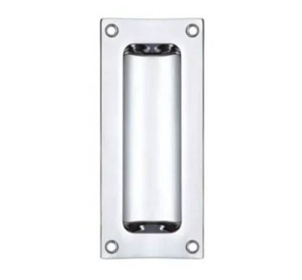 Zoo Hardware Fulton and Bray FB90SC Rectangular Flush Pull 102 x 45mm Satin Chrome