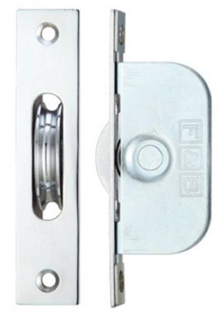 Zoo Hardware Fulton and Bray FBBP01 Brass Ball Bearing Axle Pulley - Polished Chrome