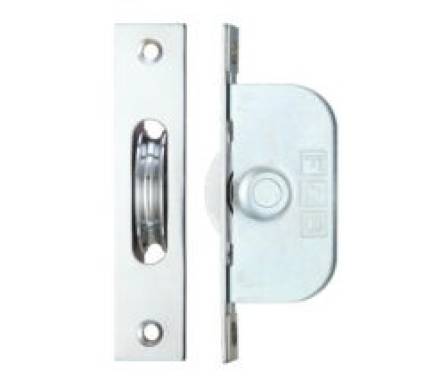 Zoo Hardware Fulton and Bray Brass Ball Bearing Axle Pulley 1-3/4" Radius Forend Polished Chrome