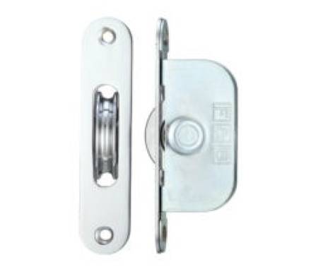 Zoo Hardware Fulton and Bray Brass Ball Bearing Axle Pulley 1-3/4" Radius Forend Polished Chrome