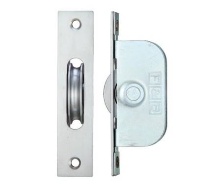 Zoo Hardware Fulton and Bray FBBP01SC Brass Ball Bearing Axle Pulley 1-3/4" Satin Chrome