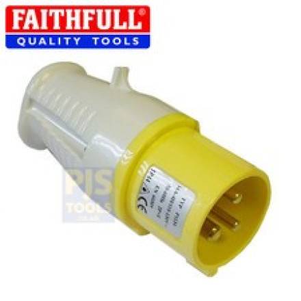 Faithfull Power Plus Yellow Replacement Plug 110V 16A BS EN 60309 IP44