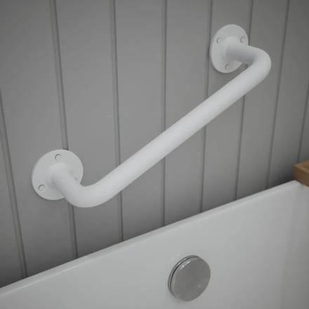 Rothley Steel Grab Rail Matt White 305mm x 25mm