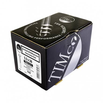 TIMCO Metal Construction Heavy Section Hex Self-Drilling Screw with EPDM Washer 5.5 x 100mm