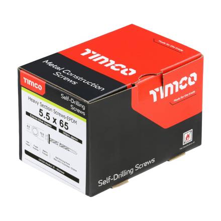 TIMCO Metal Construction Heavy Section Tek Screw Hex EPDM Washer Self-Drilling Exterior 5.5 x 65mm