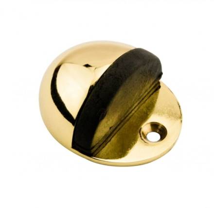 Eclipse Shielded Oval Floor Door Stop Polished Brass 51mm