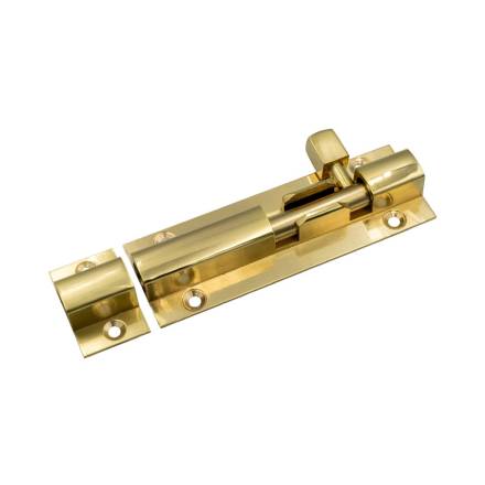 Frisco Straight Barrel Bolt 100mm Polished Brass
