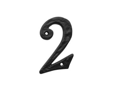Frelan Hardware Jedo Antique Black 100mm Door Numeral 2