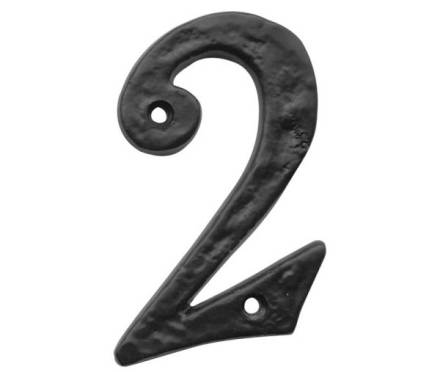Frelan Hardware Jedo Antique Black 100mm Door Numeral 2
