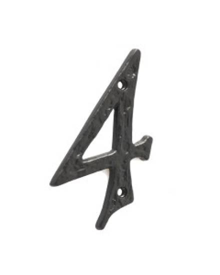 Frelan Hardware Jedo 100mm Black Antique Door Numeral 4