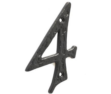 Frelan Hardware Jedo 100mm Black Antique Door Numeral 4