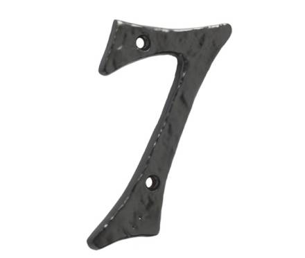 Frelan Hardware Jedo Antique Black Malleable Cast Iron Door Numeral 7 - 100mm