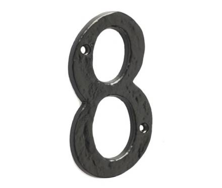 Frelan Hardware JAB15 Antique Black 100mm Screw Fix Door Numeral 8