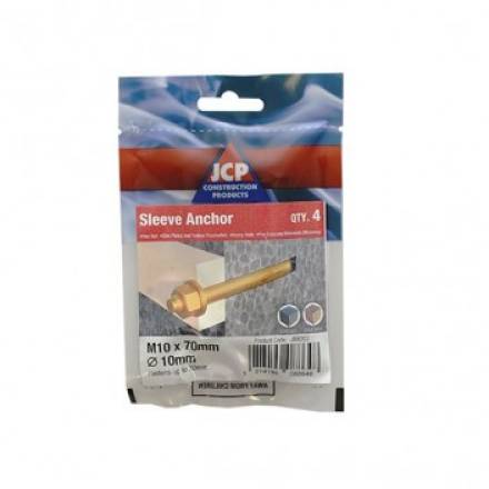 Hex Nut Sleeve Anchor M12 x 100mm Zinc Plated (Pack of 4)