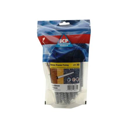 JCP Nylon Frame Fixing Zinc Plated 8 x 100mm (Bag of 40)