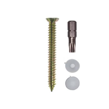 JCP Fixings Countersunk Concrete Screw with Cover Cap and T30 Bit ZYP 7.5 x 100mm (Bag of 55)
