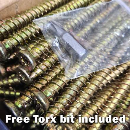 Concrete Screw Zinc Yellow 7.5 x 120mm (Box of 45)
