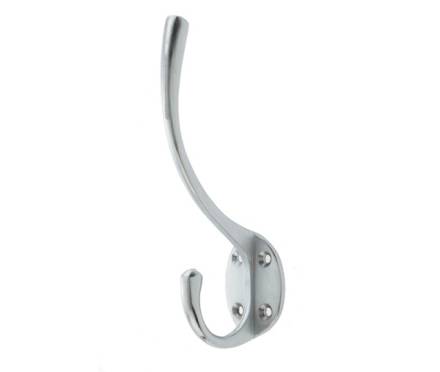 Frelan Hardware Jedo Solid Brass Hat and Coat Hook 142mm Satin Chrome