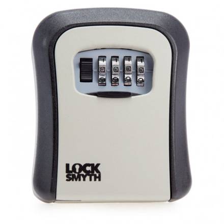 Locksmyth Grey Combination Key Safe - 4-Digit Resettable Zinc Alloy Body
