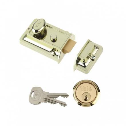 Yale P77 Brasslux Traditional Nightlatch 60mm Backset