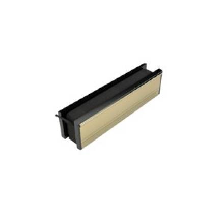 Norseal Advantage Fire-Rated Letterplate Black Frame Gold Flap 10"