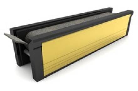 Norseal Advantage Fire-Rated Letterplate Black Frame Gold Flap 10"