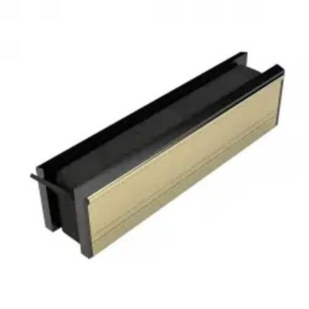 Norseal Advantage Fire-Rated Letterplate Black Frame Gold Flap 10"