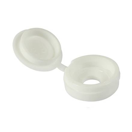 TIMCO Hinged Screw Caps Large White To Fit 5.0-6.0mm Screw (Pack of 50)