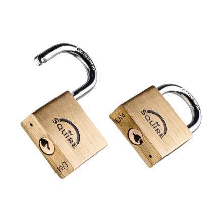 Squire LN4T Lion Range 40mm Solid Brass Twin Pack Padlocks - Keyed Alike