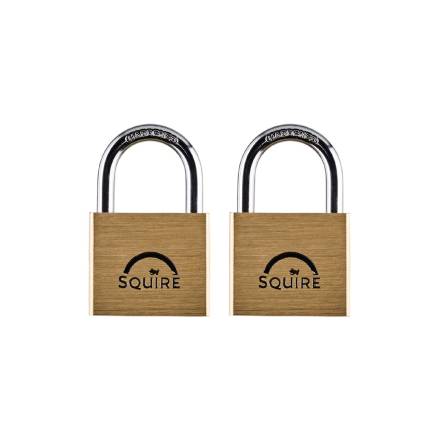 Squire LN4T Lion Range 40mm Solid Brass Twin Pack Padlocks - Keyed Alike
