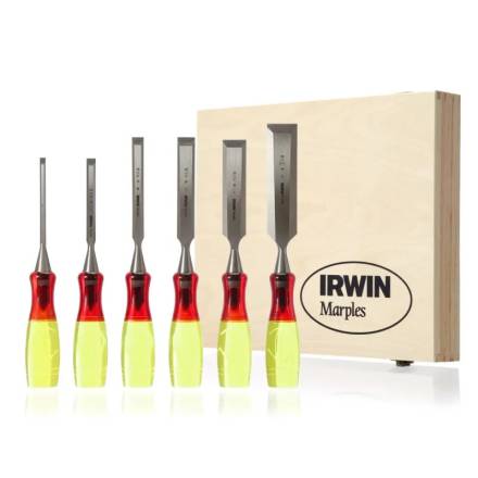 IRWIN Marples M373 Splitproof Bevel Edge Wood Chisel Set 6 Piece