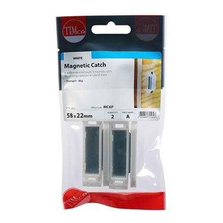 TIMCO Magnetic Catches White 6kg - Pack of 2