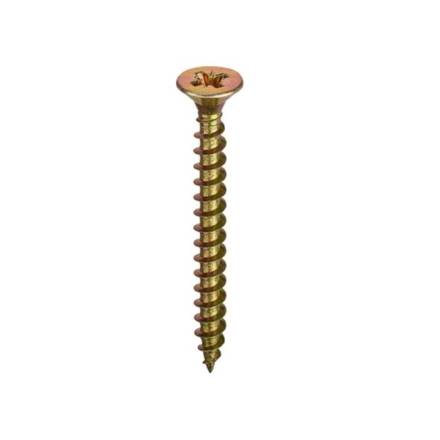 3.5 x 50mm Countersunk Zinc Yellow Passivated Wood Screw