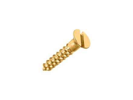 Owlett-Jaton No.4 x 5/8" Brass Countersunk Slotted Woodscrew Box of 200