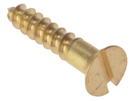 ForgeFix No.4 x 3/4" Solid Brass Countersunk Slotted Wood Screws Box of 200