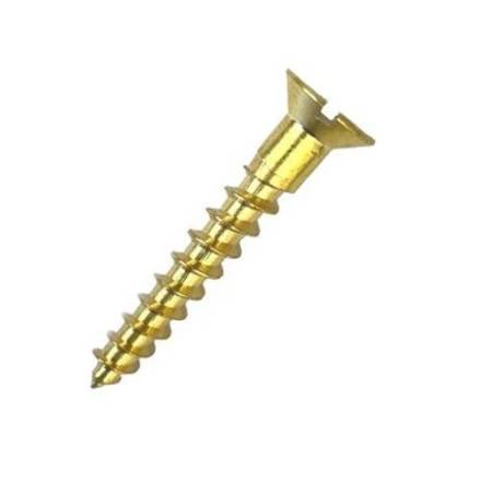 Brass Woodscrews Slotted Countersunk Head 10g x 1-1/2" (5.0 x 40mm)