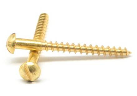 Brass Round Head Wood Screws 10 x 1-1/2"