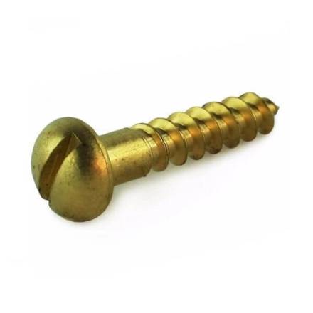 Brass Round Head Wood Screws 10 x 1-1/2"