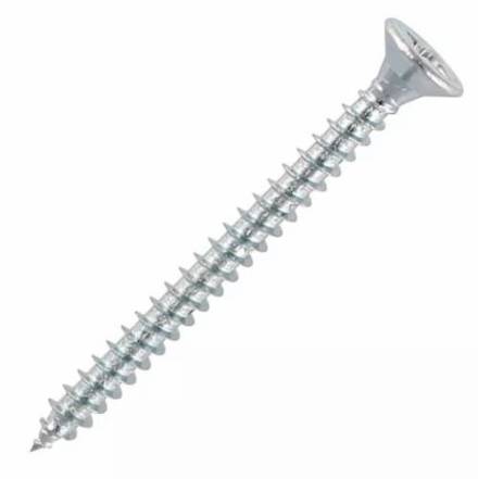 Countersunk BZP Woodscrew 4g x 1/2" (3.0 x 12mm) Fully Threaded
