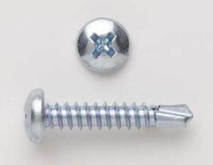 Pan Head Bright Zinc Plated Self-Tapping Screw 8 x 1"