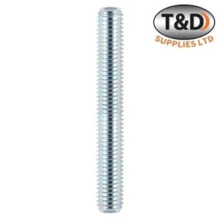 Bright Zinc Plated Mild Steel Threaded Studding M10 x 1m