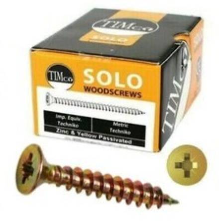Timco Solo PZ2 Countersunk Woodscrew Zinc and Yellow Plated 3.5 x 35mm (Box of 200)