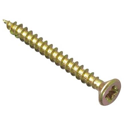 3.5 x 45mm Countersunk Zinc Yellow Passivated Woodscrew