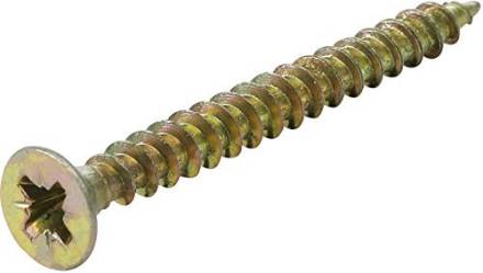 3.5 x 45mm Countersunk Zinc Yellow Passivated Woodscrew