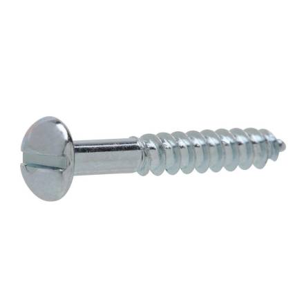 Bright Zinc Plated Round Head Wood Screw 6 x 5/8"