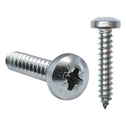 No.8 x 1-1/4" Pozi Pan Head Self-Tapping Screw BZP