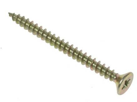 3.5 x 25mm Countersunk Zinc Yellow Passivated Wood Screw