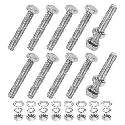 M8 x 50mm High Tensile Set Screw and Nut (Pack of 40)