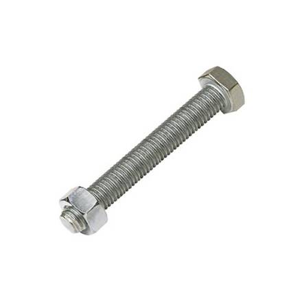 M8 x 70mm High Tensile Set Screw and Nut (Pack of 30)