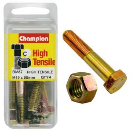 M10 x 30mm High Tensile Set Screw and Nut (Pack of 32)